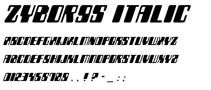Zyborgs Italic font